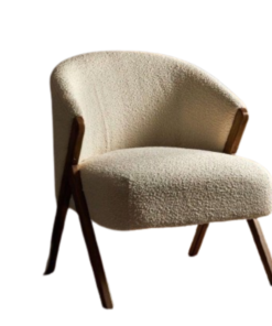 Boucle lounge chair.